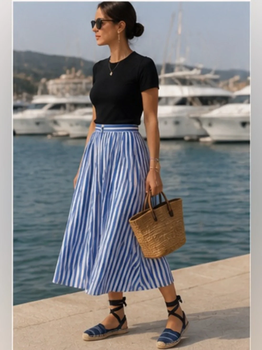 Jimmy Choo Navy Striped Espadrilles